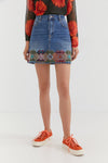 Falda Mezclilla Bordada Lausana Desigual 22Swfd03 Woman DESIGUAL