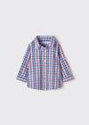 Camisa M/L Cuadros Lino Azul Bebe Niño Mayoral M1119 Mayoral