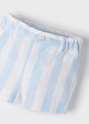 Conjunto Short Rayas Camisa M/C Lino Azul Cielo Bebe Niño Mayoral M1213 Mayoral