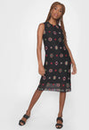 Vestido Coctel Negro Bordado Tresor Dama Desigual Desigual
