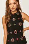 Vestido Coctel Negro Bordado Tresor Dama Desigual Desigual