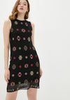 Vestido Coctel Negro Bordado Tresor Dama Desigual Desigual