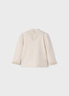 Blusa Cuello Alto M/L Serigrafia Beige Bebe Niña Mayoral M2091 MAYORAL