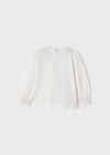 Blusa M/L Aplique Beige-Rosa Bebe Niña Mayoral M2095 MAYORAL