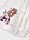 Blusa M/L Aplique Beige-Rosa Bebe Niña Mayoral M2095 MAYORAL