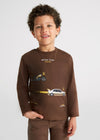 Playera M/L Vehiculos Cafe Niño Mayoral M4008 MAYORAL