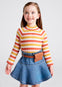 Blusa M/L Cuello Alto Tejido Rayas Naranja Niña Mayoral M4024
