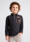 Polo M/L Bolsillo Serigrafiad Gris Niño Mayoral M4179 MAYORAL