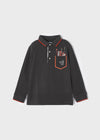 Polo M/L Bolsillo Serigrafiad Gris Niño Mayoral M4179 MAYORAL