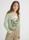 Blusa M/L Estampado Verde Pistache Niña Junior Mayoral M7027 MAYORAL