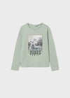 Blusa M/L Estampado Verde Pistache Niña Junior Mayoral M7027 MAYORAL