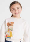 Conjunto Falda Felpa Blusa M/L Beige Niña Mayoral M4980 MAYORAL