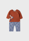 Conjunto Sueter Tejido Pantalon Estrellas Ocre Bebe Niño Mayoral M2515 MAYORAL