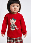 Pijama Con Bolsa Cuadros Osa Rojo Bebe Niña Mayoral M2718 MAYORAL