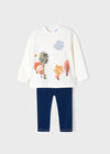 Conjunto Leggings Apliques Beige Bebe Niña Mayoral M2729 MAYORAL