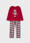 Pijama M/L Pantalon Cuadros Rojo Niña Mayoral M4759 MAYORAL