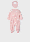 Set 2 Mamelucos Con Babero Rosa Bebe Niña Mayoral M2609 MAYORAL