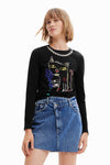 Blusa M/L Collar Desmontable Negro Dama Desigual DESIGUAL
