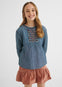 Blusa M/L Bordado Azul Niña Junio Mayoral M7172