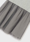 Vestido Desmontable Sueter Tejido Color Gris/Plateado Niña Junior Mayoral M7936 MAYORAL