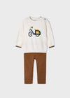 Conjunto Sueter Tejido Pantalon Cafe Bebe Niño Mayoral M2538 MAYORAL