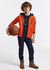 Pants Sudadera Con Cierre Y Gorro "Break" Naranja Niño Junior Mayoral M7821 MAYORAL