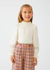 Blusa M/L Combinada Popeli Marfil Niña Abelylula M5629 ABEL Y LULA