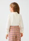 Blusa M/L Combinada Popeli Marfil Niña Abelylula M5629 ABEL Y LULA