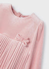 Vestido De Terciopelo Plisado Rosa Bebe Niña Mayoral M2949 MAYORAL
