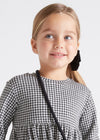 Vestido Bolso Negro Cuadros Niña Mayoral M4968 MAYORAL