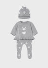Conjunto Tejido Con Gorro Gris Bebe Niña Mayoral M2505 MAYORAL