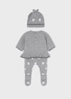 Conjunto Tejido Con Gorro Gris Bebe Niña Mayoral M2505 MAYORAL