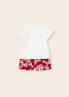 Conjunto Bermuda Satinado Flores Rojo Bebe Niña Mayoral M1282 MAYORAL