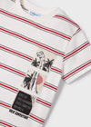 Playera M/C Rayas Apliques Rojo Niño Mayoral M3017 MAYORAL