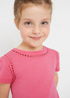 Blusa M/C Bordado Calado Rosa Niña Mayoral M3057 MAYORAL