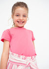 Blusa M/C Bordado Calado Rosa Niña Mayoral M3057 MAYORAL