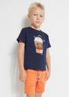 Bermuda Con Cintura Ajustable Con Algodon Naranja Niño Mayoral M3233 MAYORAL
