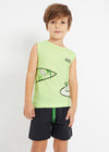 Pijama Camiseta Sin Mangas Verde Niño Mayoral M3796 MAYORAL