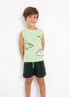 Pijama Camiseta Sin Mangas Verde Niño Mayoral M3796 MAYORAL