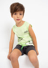 Pijama Camiseta Sin Mangas Verde Niño Mayoral M3796 MAYORAL
