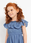 Vestido Perforados Azul Niña Mayoral M3929 MAYORAL