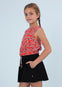 Conjunto Short De Algodón Con Blusa Tirantes Rojo Niña Junior Mayoral M6061