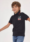 Polo M/C Print Negro Niño Junior Mayoral M6108 MAYORAL