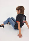 Polo M/C Print Negro Niño Junior Mayoral M6108 MAYORAL