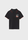 Polo M/C Print Negro Niño Junior Mayoral M6108 MAYORAL