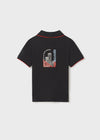 Polo M/C Print Negro Niño Junior Mayoral M6108 MAYORAL