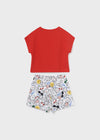 Conjunto Short Estampado Rojo Niña Junior Mayoral M6244 MAYORAL