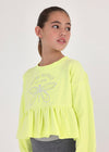 Sudadera Ligera Volante Verde Limon Niña Junior Mayoral M6429 MAYORAL