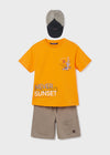 Conjunto Algodon Gorra Naranja Niño Junior Mayoral M6653 MAYORAL