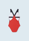 Traje Baño Completo Tiras Rojo Niña Junior Mayoral M6757 MAYORAL